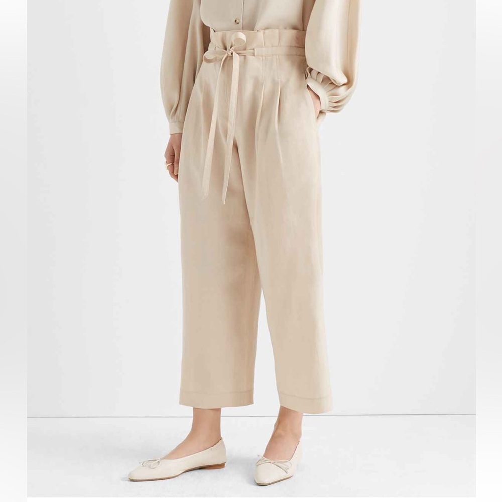 Club Monaco CASHEW Womens Anreannah Wide Leg high waist cropped Pants, US Size 8